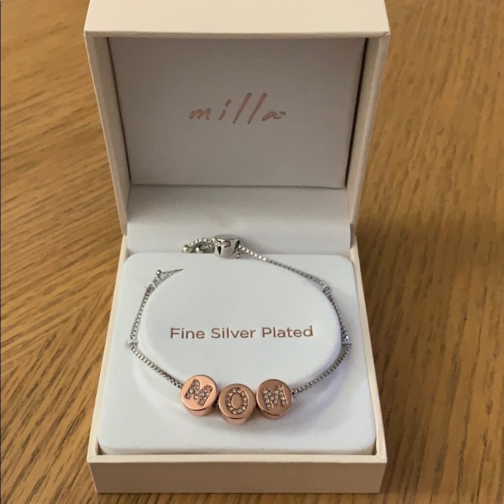 Milla Silver Plated “Mom” Bracelet